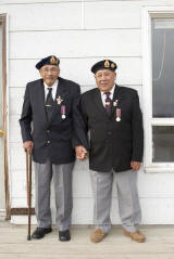 Oliver and Sinclair McCauley, World War Two veterans and brothers who live in Moosonee