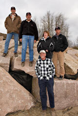 Moosonee Mayor and Councillors with Morsky rep and engineer at completion of shoreline stabilization project